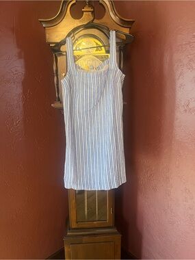 a new day Blue and White Vertical Stripe Sleeveless Dress